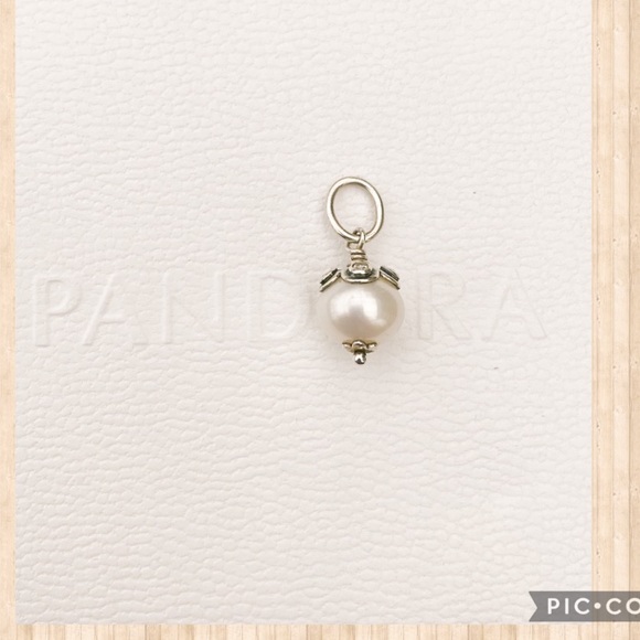 White Cultured Pearl & CZ Pendant item #390162P - Picture 2 of 2